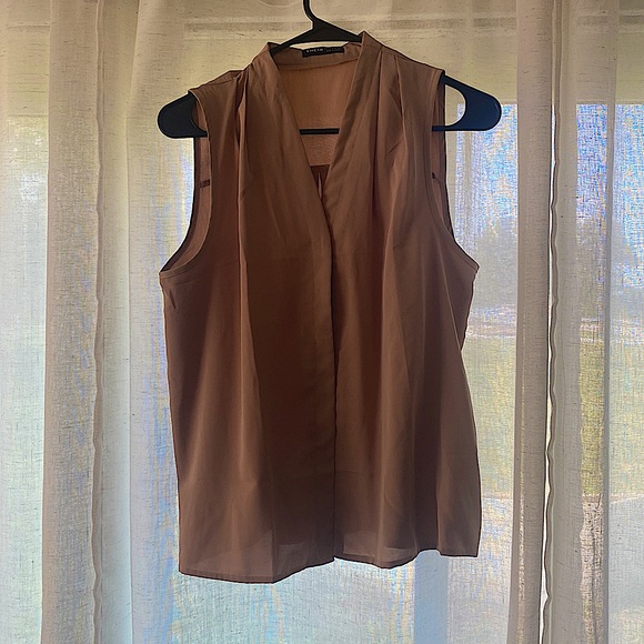 Neutral tan business blouse - Picture 1 of 1